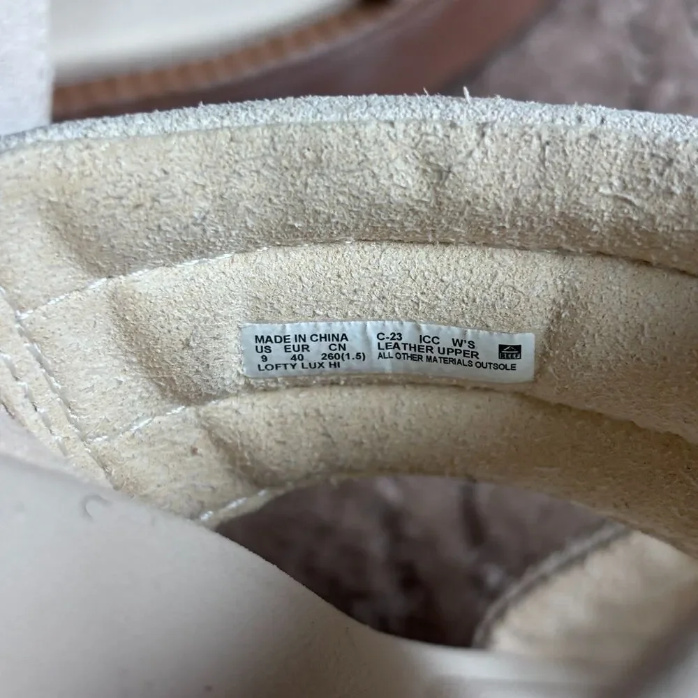 Reef Lofty Lux Hi Platform Sandal Women's 9 Off White Leather Slip On Casual